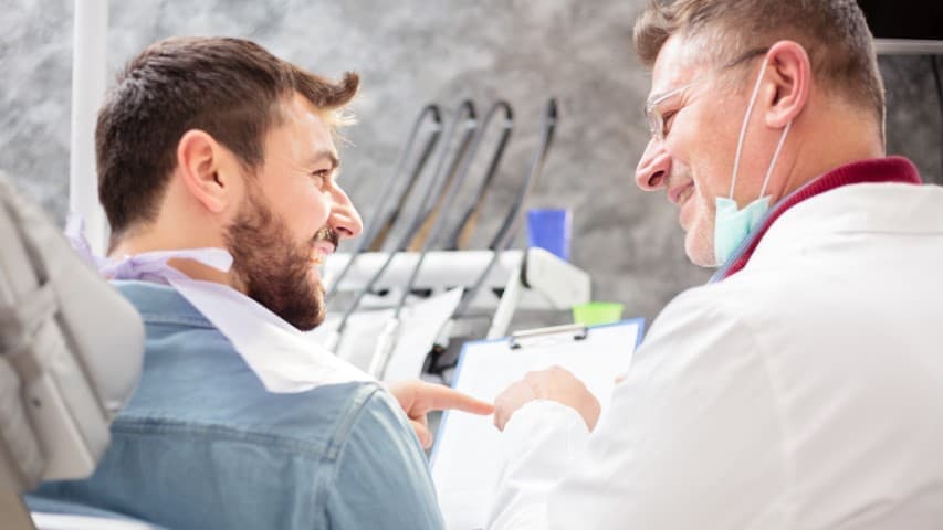 Dentist in a modern practice